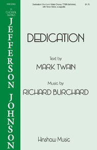 Dedication TTBB choral sheet music cover Thumbnail
